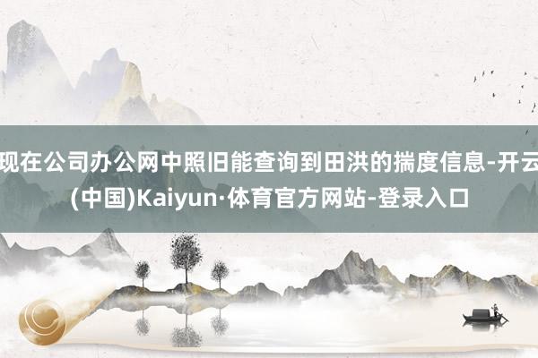 现在公司办公网中照旧能查询到田洪的揣度信息-开云(中国)Kaiyun·体育官方网站-登录入口