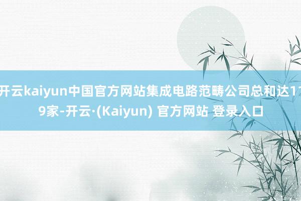 开云kaiyun中国官方网站集成电路范畴公司总和达119家-开云·(Kaiyun) 官方网站 登录入口