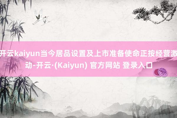开云kaiyun当今居品设置及上市准备使命正按经营激动-开云·(Kaiyun) 官方网站 登录入口