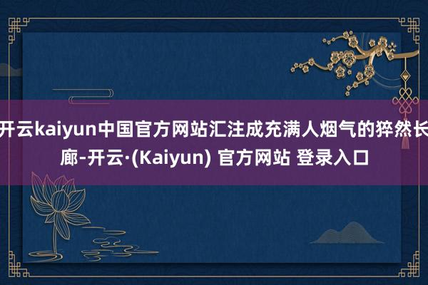 开云kaiyun中国官方网站汇注成充满人烟气的猝然长廊-开云·(Kaiyun) 官方网站 登录入口